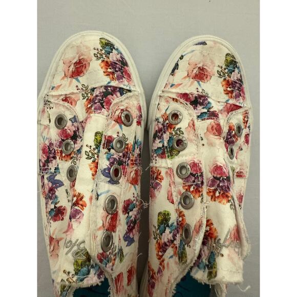 Blowfish Malibu Womens 8.5 Cottage Beach Floral Raw Slip On Canvas Sneaker Shoes - Picture 13 of 14
